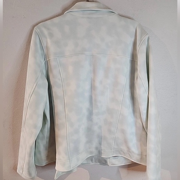 Haute Hippie Tribe Faux Suede Printed Tie-Dye Jacket Large Blue Horizon QVC - Picture 6 of 8